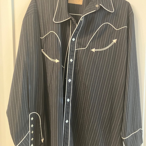 Scully pinstripe, diamond pearl snap long sleeve shirt - Picture 5 of 5